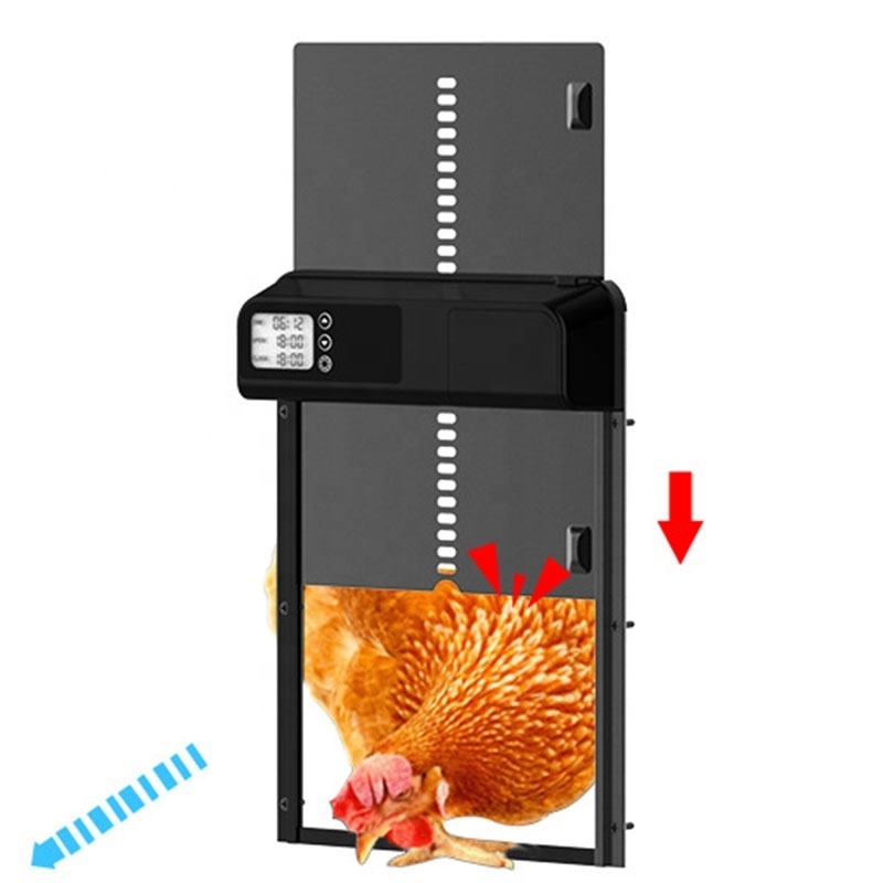 JIATAI wholesale aluminum alloy automatic chicken coop door with digital display timer control chicken coop door