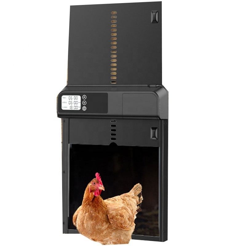 JIATAI wholesale aluminum alloy automatic chicken coop door with digital display timer control chicken coop door