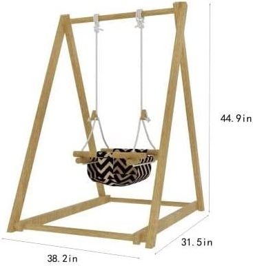 Indoor outdoor Swing Multi Function Toys  Infant Swing Seat with wooden frame  Hanging Baby Swing