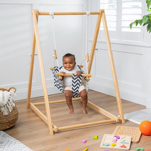 Indoor outdoor Swing Multi Function Toys  Infant Swing Seat with wooden frame  Hanging Baby Swing