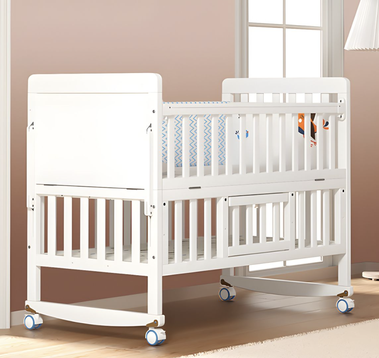 wholesale price high quality solid wood modern Multifunctional baby bed baby crib