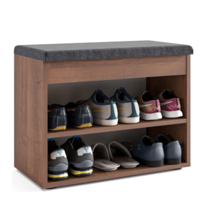 Shoe Rack Bench with leather cushion shoe shelf for living room mud room entry bedroom shoe cabinet