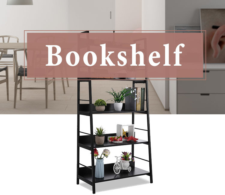 Wooden Bookcase Cabinet Book Shelf With Metal Frames 5-shelf Rack Industrial Storage Shelf Display Racks