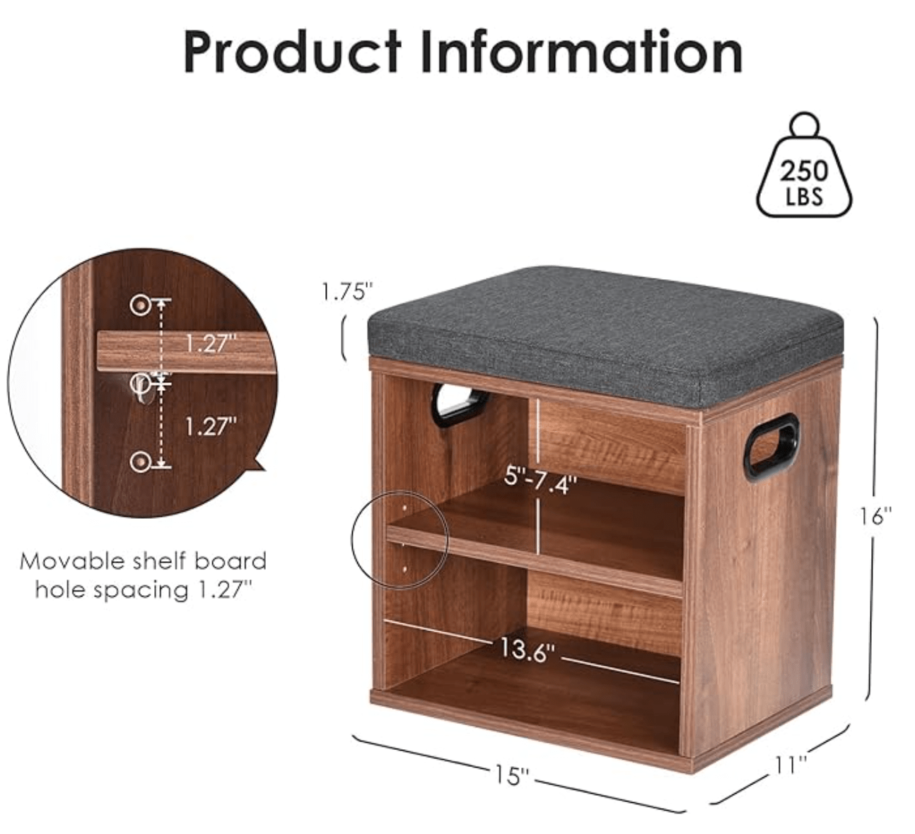 Grey modern wooden entrance entryway cube shoe storage bench with seat cushion shoe rack with bench