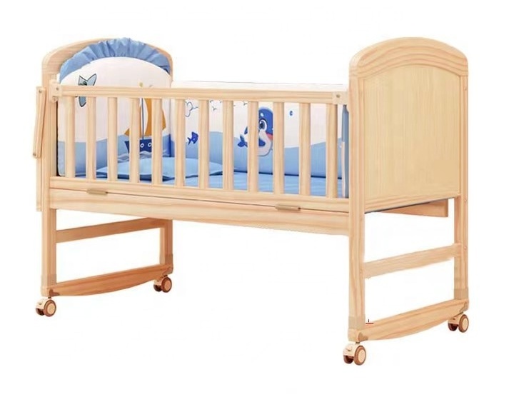 wholesale price high quality solid wood modern Multifunctional baby bed baby crib