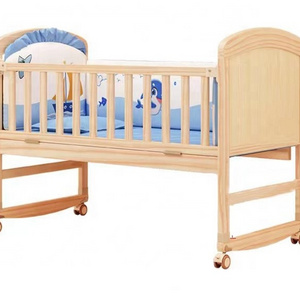 wholesale price high quality solid wood modern Multifunctional baby bed baby crib