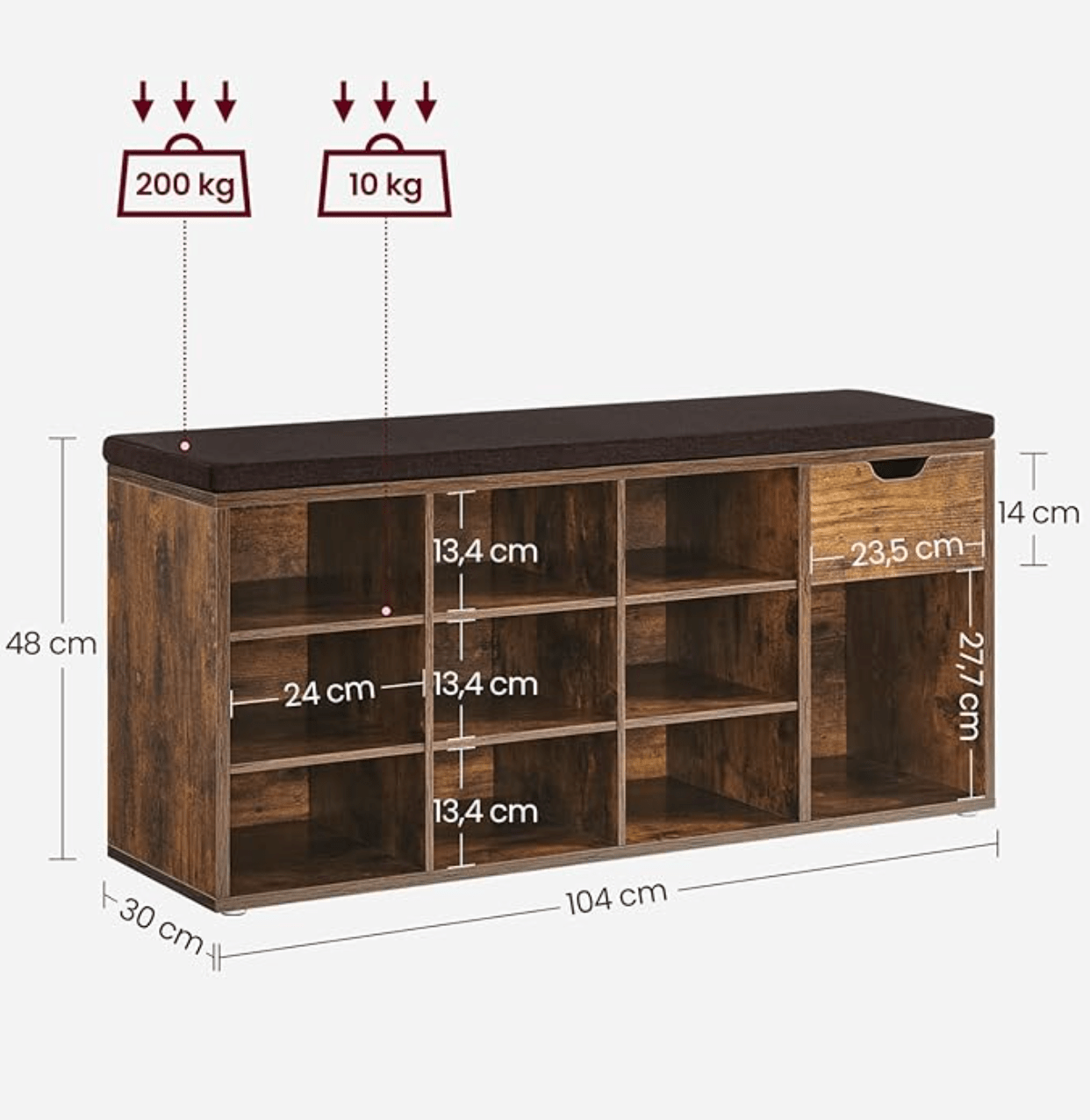 Entry shoe bench with shoe storage function for living room bedroom mud room