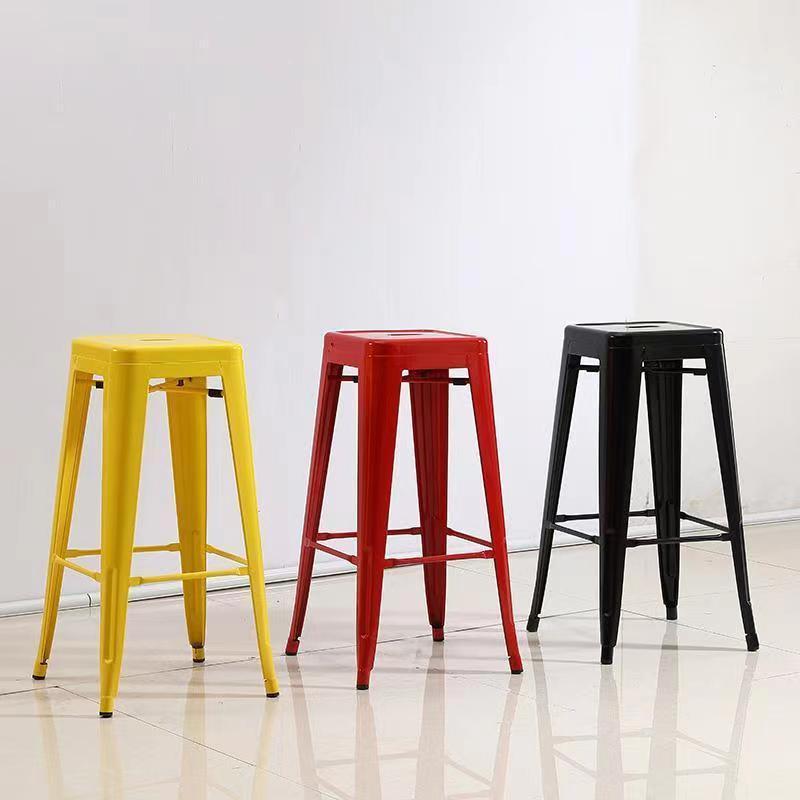 Simple Industrial Metal Chairs Retro Restaurant Bar Iron Chair Color Options Stackable Stools Dining Coffee Chair