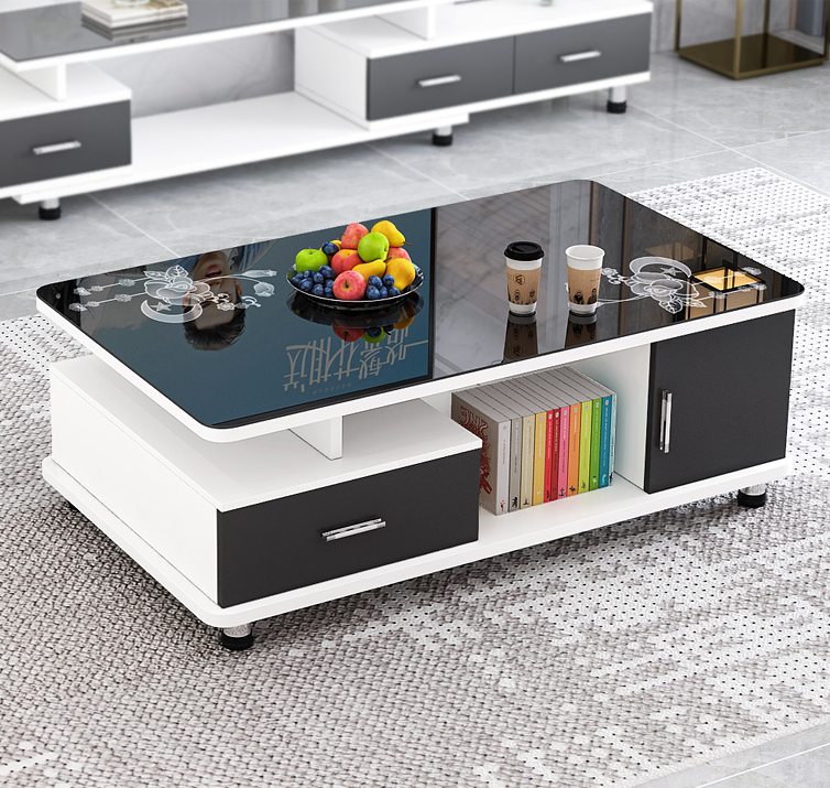 Modern Marble Wooden Top End Table Coffee Top Storage Coffee Tables Tea Table