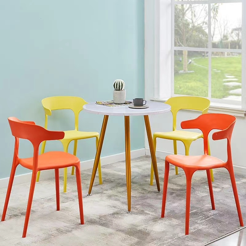 Fashion furniture modern comfortable plastic dining chair colorful PP dining room chair furniture