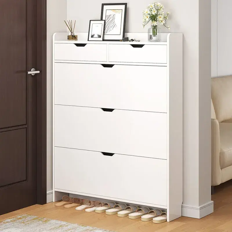 Thin wall hidden shoe cabinet freestanding shoe cabinet storage for door entry