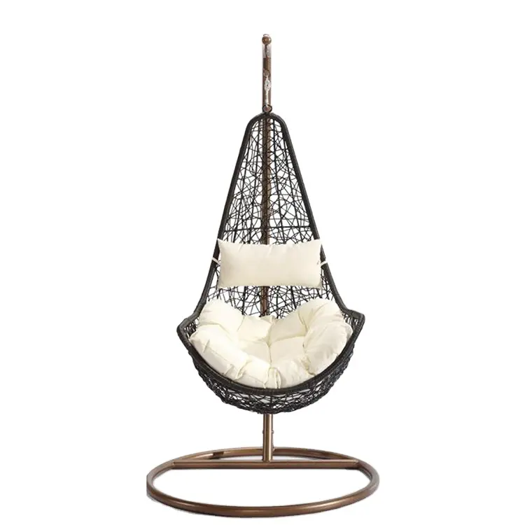 Outdoor Furniture PE Round Rattan Hanging Basket Chair Garden Swing Chair Rattan Sofa Bed