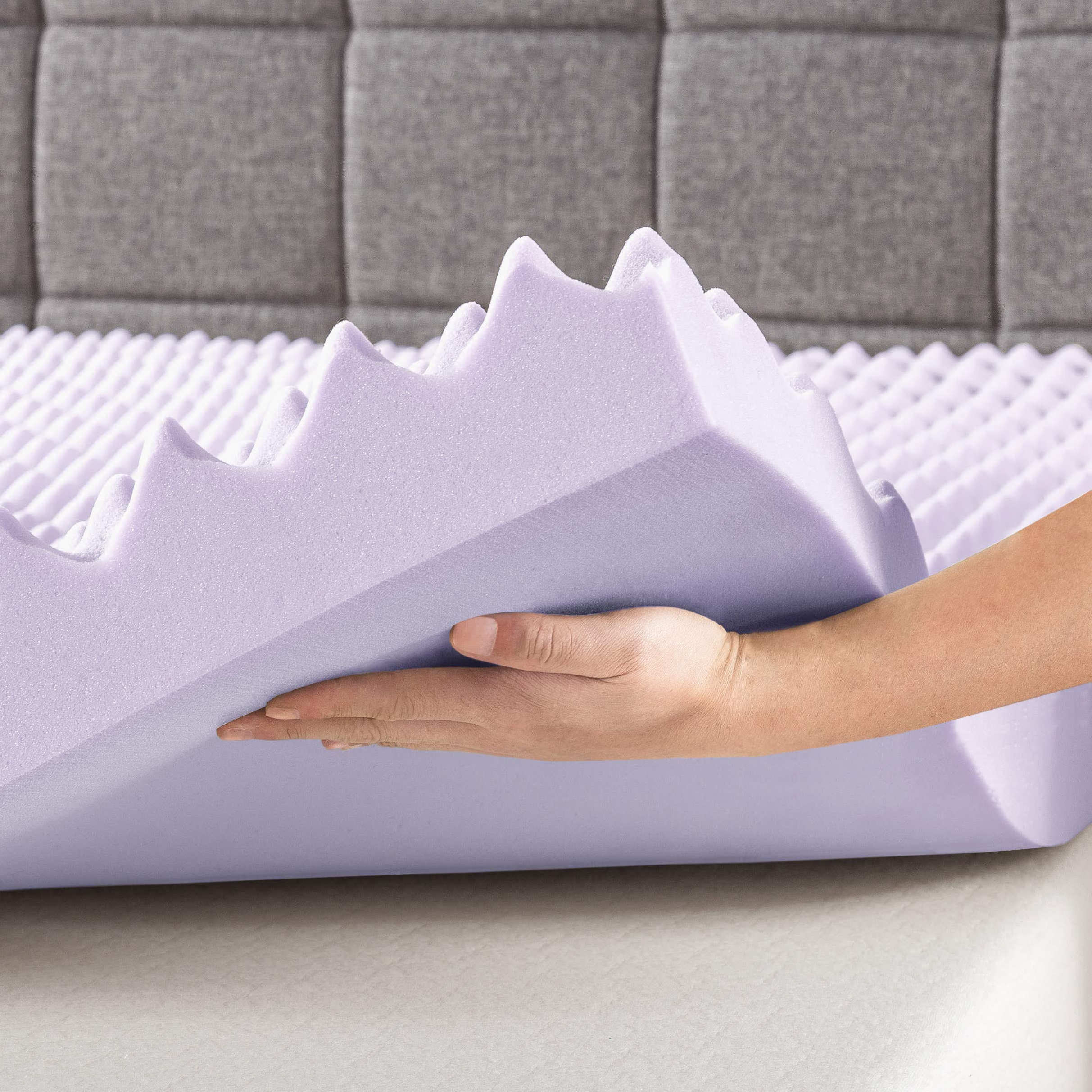 Mattress 3 Inch Egg Crate Memory Foam Mattress Topper with Soothing Lavender Infusion