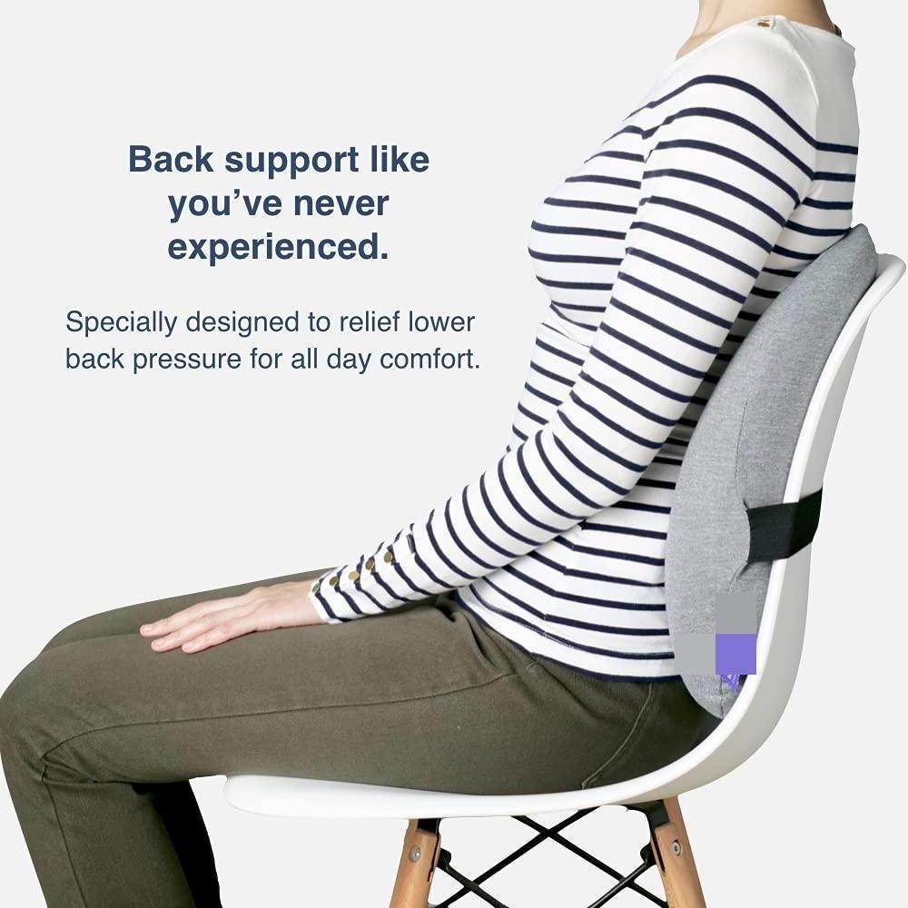 Extra Dense Lumbar Pillow Patented Ergonomic Multi-Region Firm Back Support for Lower Back Pain Relief Lumbar Support Cushion