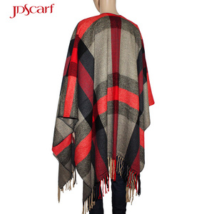 autumn-winter for women ponchos shawls plaid warm poncho