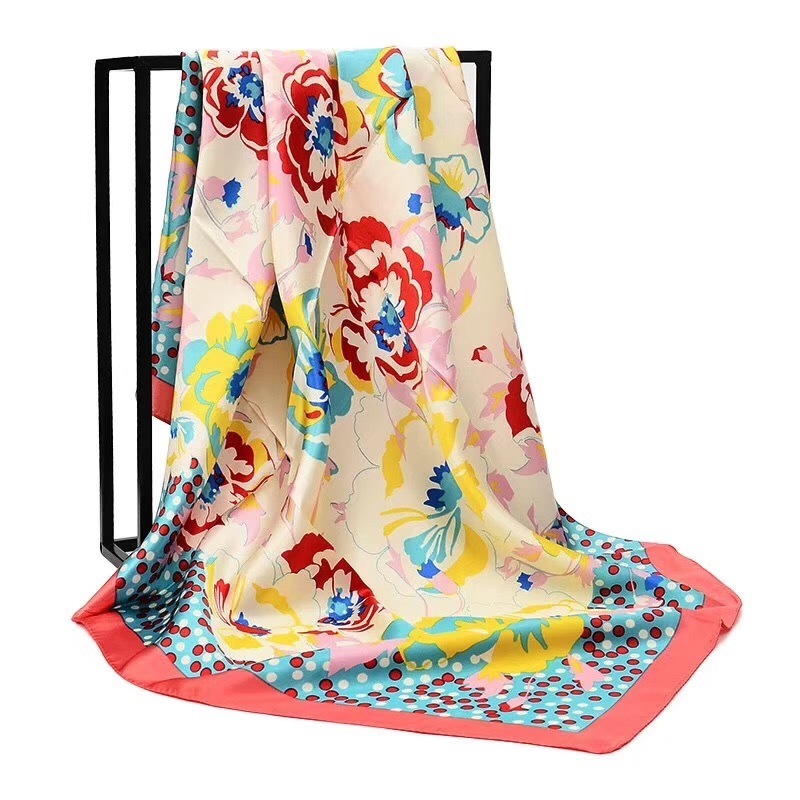 own design custom digital 100 satin square printing wholesale china silk scarf for dyeing