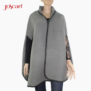 Wraps winter head woollen shawls shrug poncho with sleeves