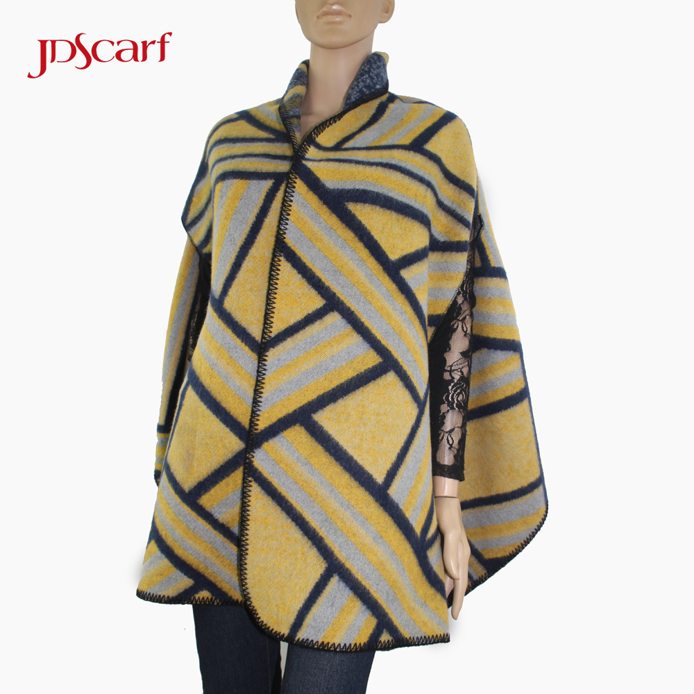 Wraps winter head woollen shawls shrug poncho with sleeves