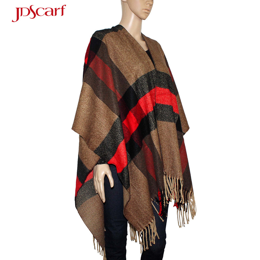 autumn-winter for women ponchos shawls plaid warm poncho