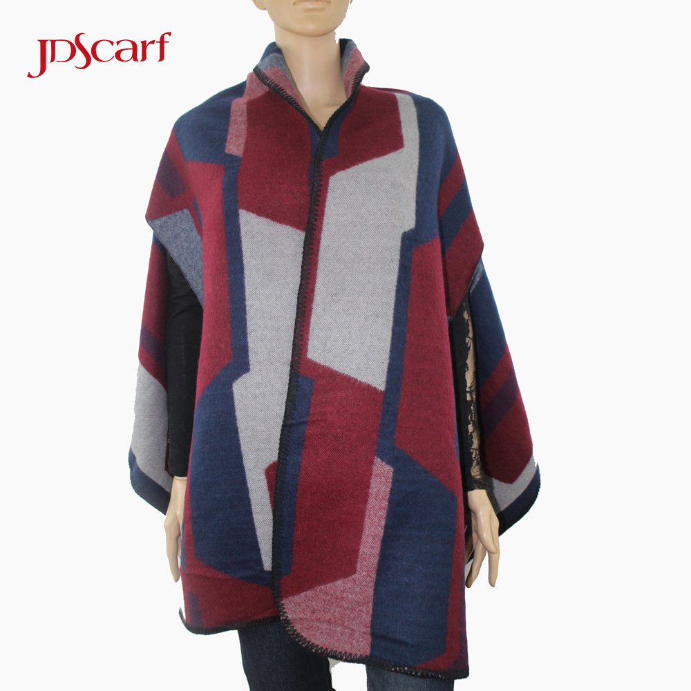 Wraps winter head woollen shawls shrug poncho with sleeves