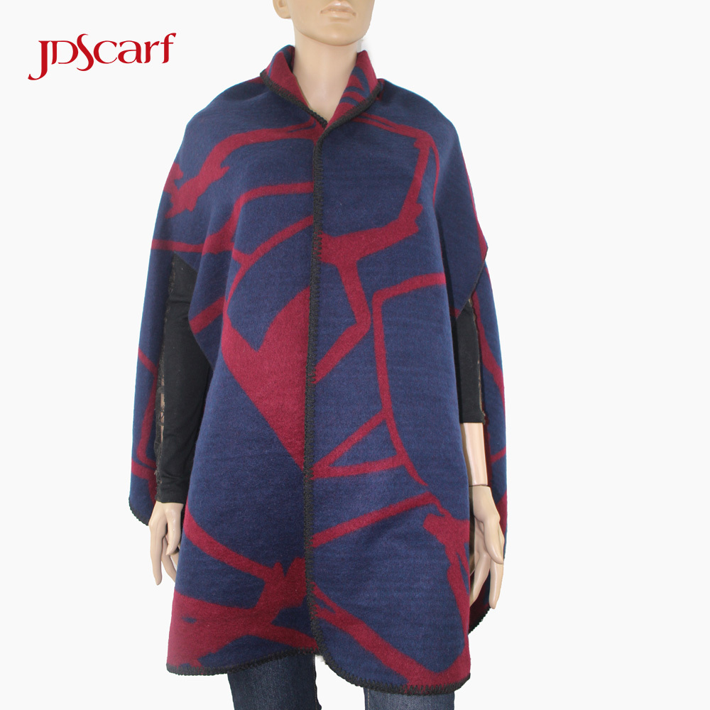 Wraps winter head woollen shawls shrug poncho with sleeves