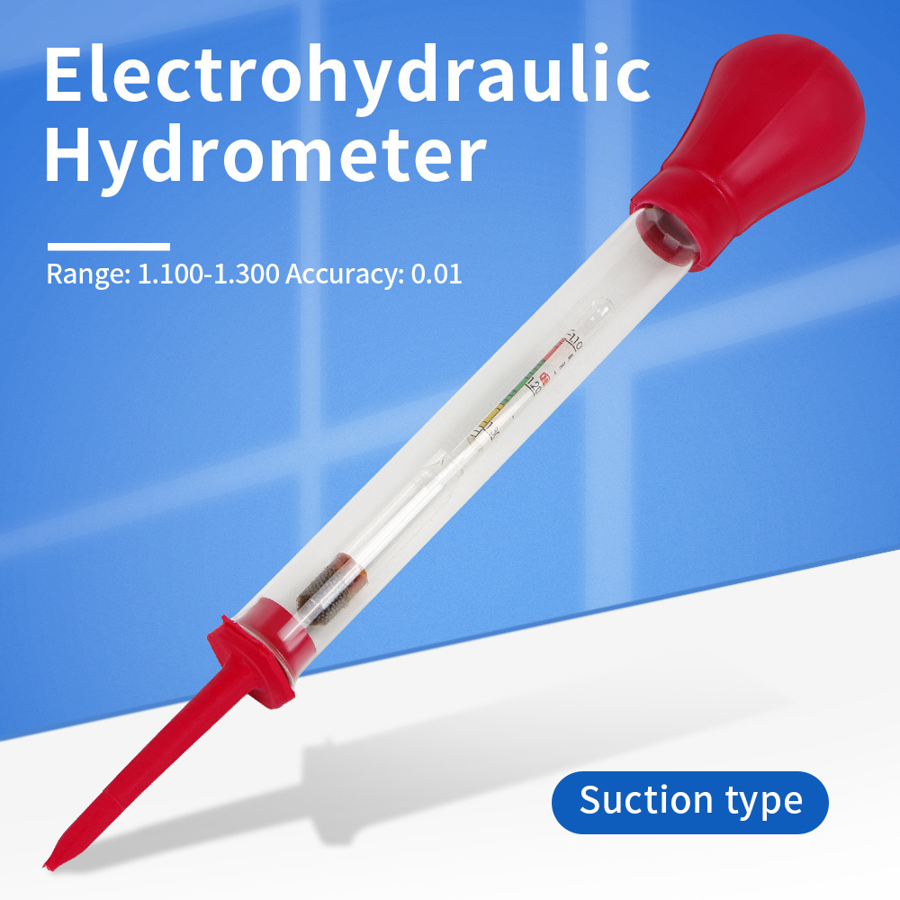 High Precision Electrohydraulic Hydrometer 1.100-1.300 Portable Suction Type Battery Density Meter