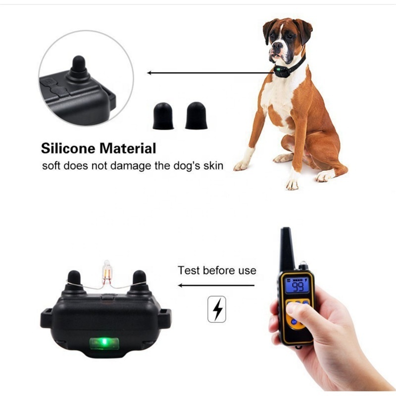 Dog Training Collar Rechargeable Dog Shock Collar Rainproof Training Collar Long Remote Range Adjustable Shock Levels Shock Coll