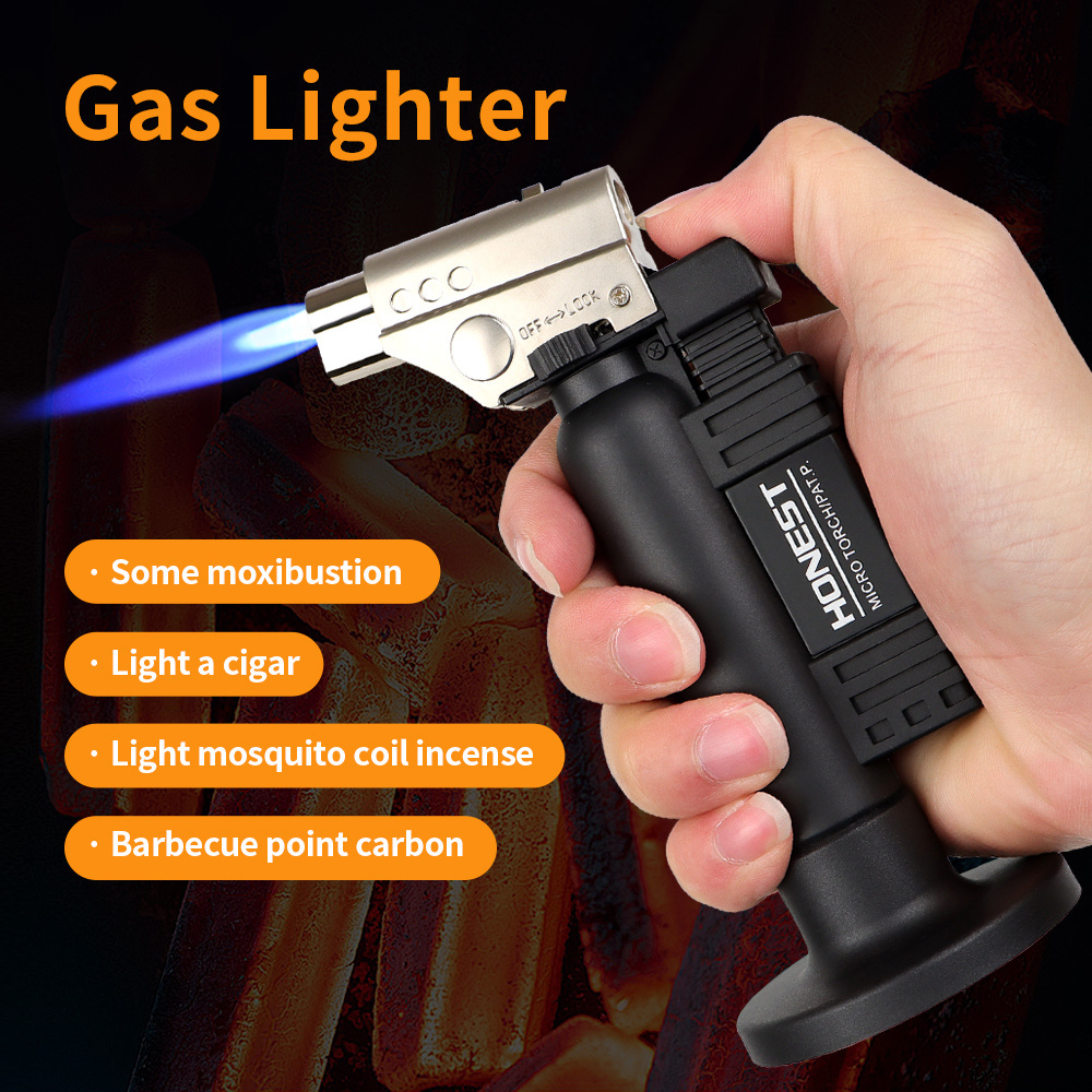 Honest Luxury Outdoor Torch lighter BCH500 Metallic ceramics Windproof  Refillable Butane Gas Lighter