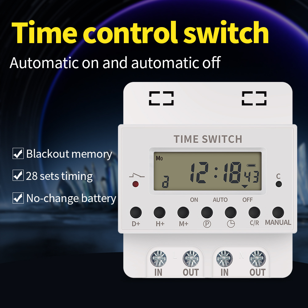 Programmable 28 Group Timing switch controller 220V Waterproof Auto Timer With key Lock For Water pump aerator Fan Timing