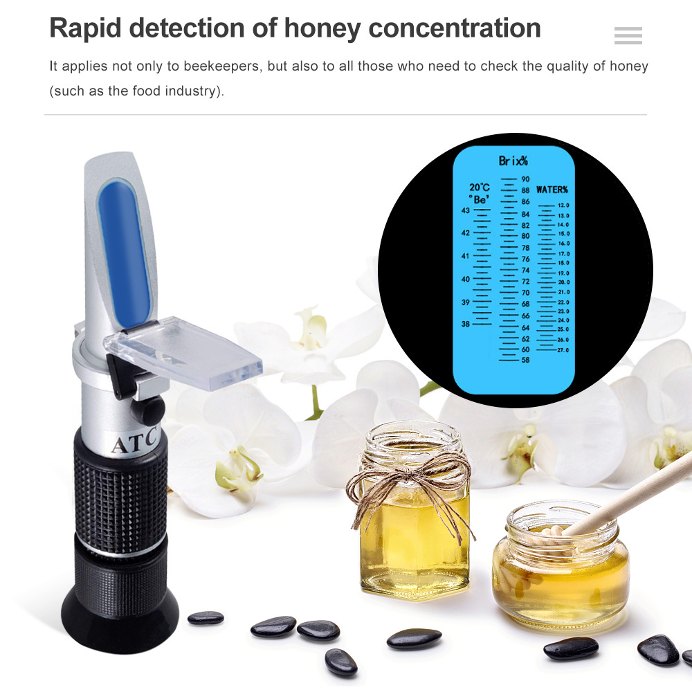 Measuring Tool Handheld 58~92% Brix Meter Honey Refractometer for Honey Maple Syrup