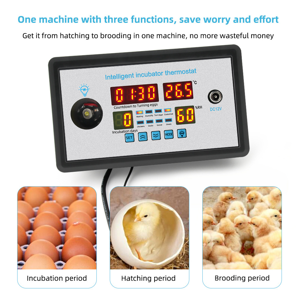 Small Goose Duck Chicken Eggs Hatching Tools Temperature Humidity Controller Intelligent Thermostat Digital Egg Incubators