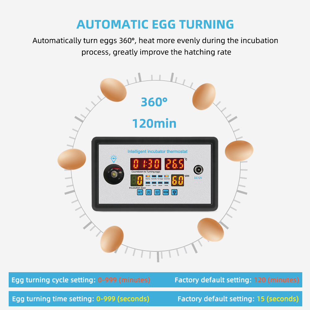 Small Goose Duck Chicken Eggs Hatching Tools Temperature Humidity Controller Intelligent Thermostat Digital Egg Incubators