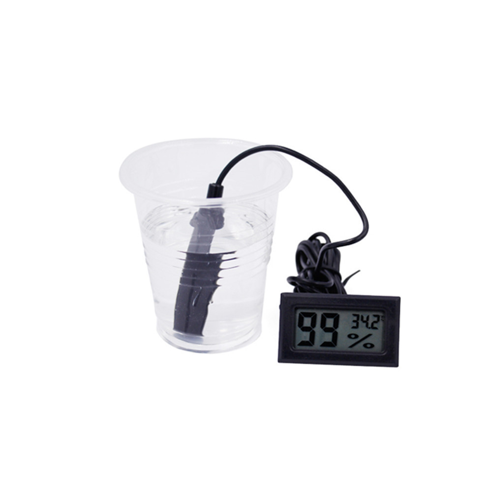 Black Digital LCD Humidity Temperature Meter Instrument Thermometer Hygrometer Gauge Temperature Sensor with External Probe