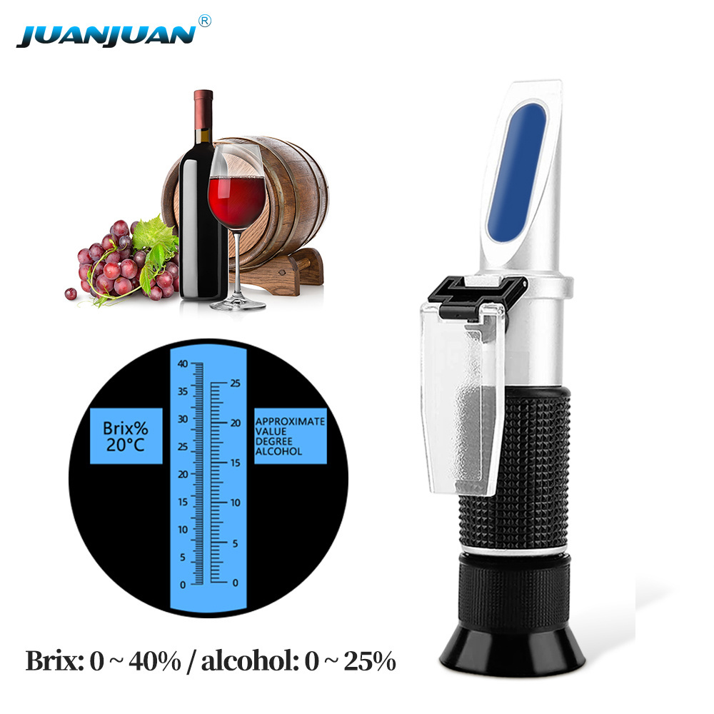 Factory Price Dual Scale 0-40% Brix Refractometer Alcohol 0-25% Wine Sugar Refractometer with ATC