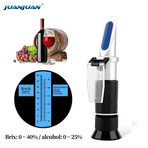 Factory Price Dual Scale 0-40% Brix Refractometer Alcohol 0-25% Wine Sugar Refractometer with ATC