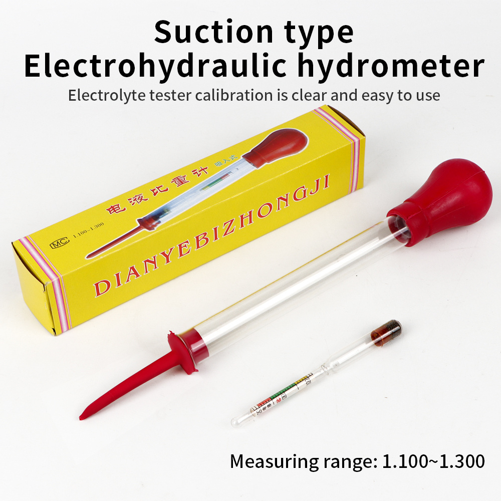 High Precision Electrohydraulic Hydrometer 1.100-1.300 Portable Suction Type Battery Density Meter