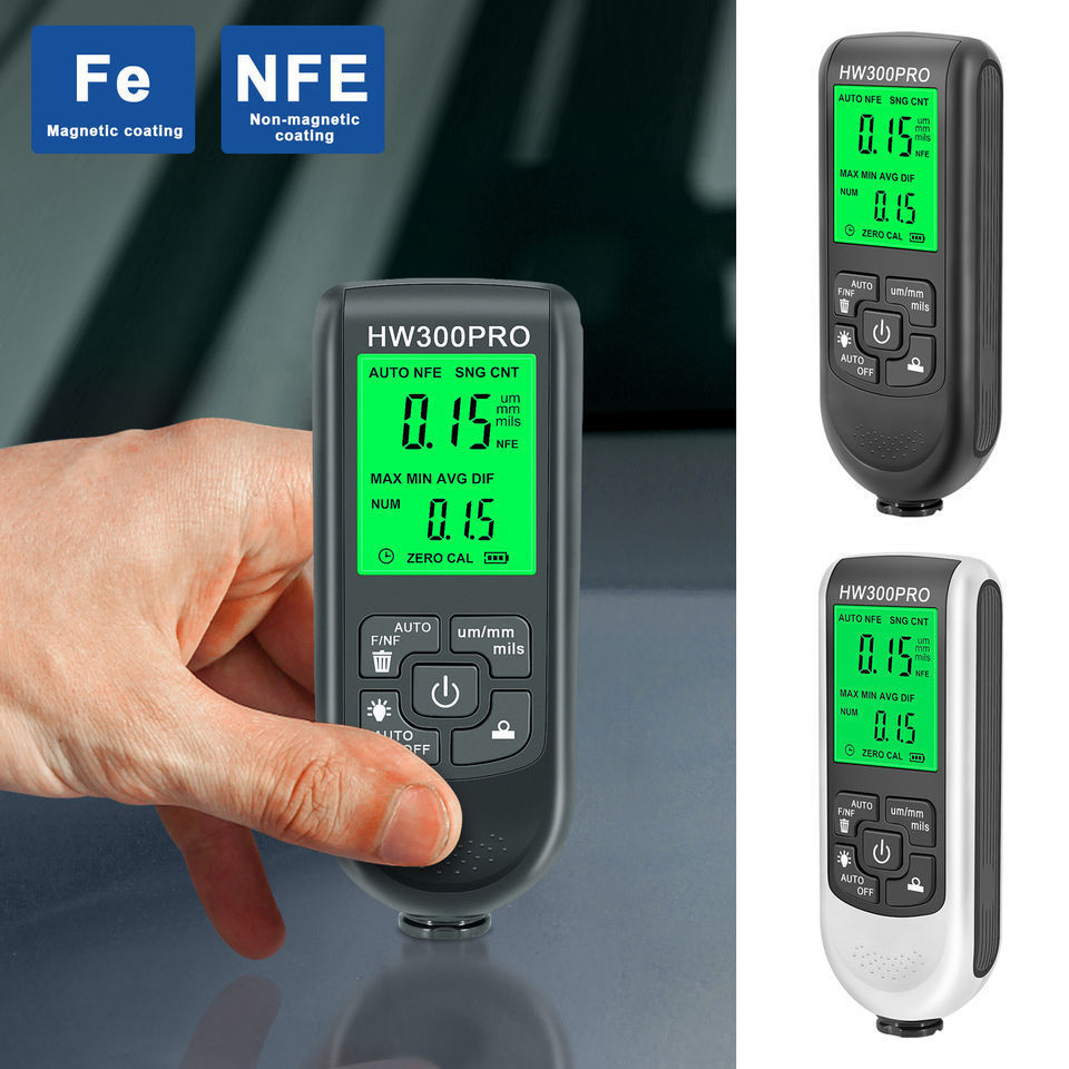 Factory HW-300PRO Car Paint Film Thickness Tester MFE/NFE Manual Paint Tools Digital Coating Thickness Gauge