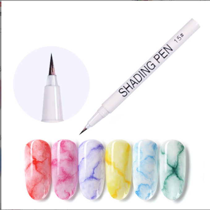 12 Color Nail Polish Pigment Color Halo Dye Pen Quick Dry No Leakage Glue Marbling Gradual Fade Nail Shading Pen