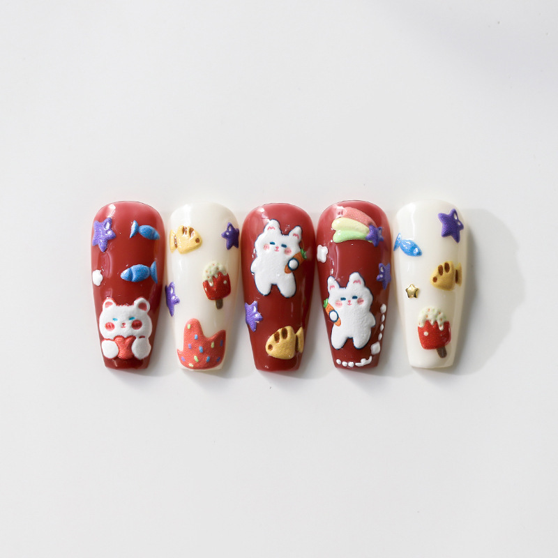 Craft Dream Bear Three-dimensional Nail Art Sticker Thin Tough Back Glue Nail Jewelry 2023 Nail Jewelry Sticker