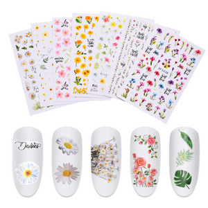 Wholesale 25 Design 3D Nail Stickers Spot Butterfly Daisy Maple Leaf Gum Nails Art Stickers