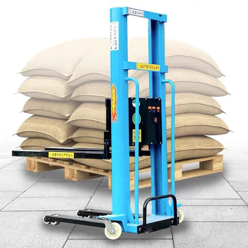 Manual Portable Pallet Stacker 500 kg 1000kg Hydraulic Hand Pushed Remote Control Electric Forklift