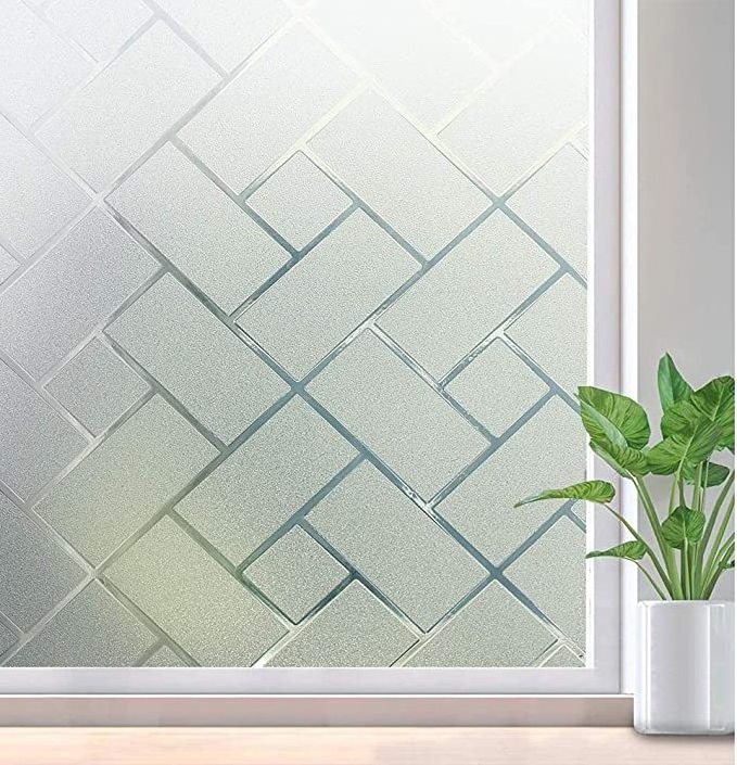 JuaraTech Frosted UV Block Decorative Window Glass Static Cling Window Film