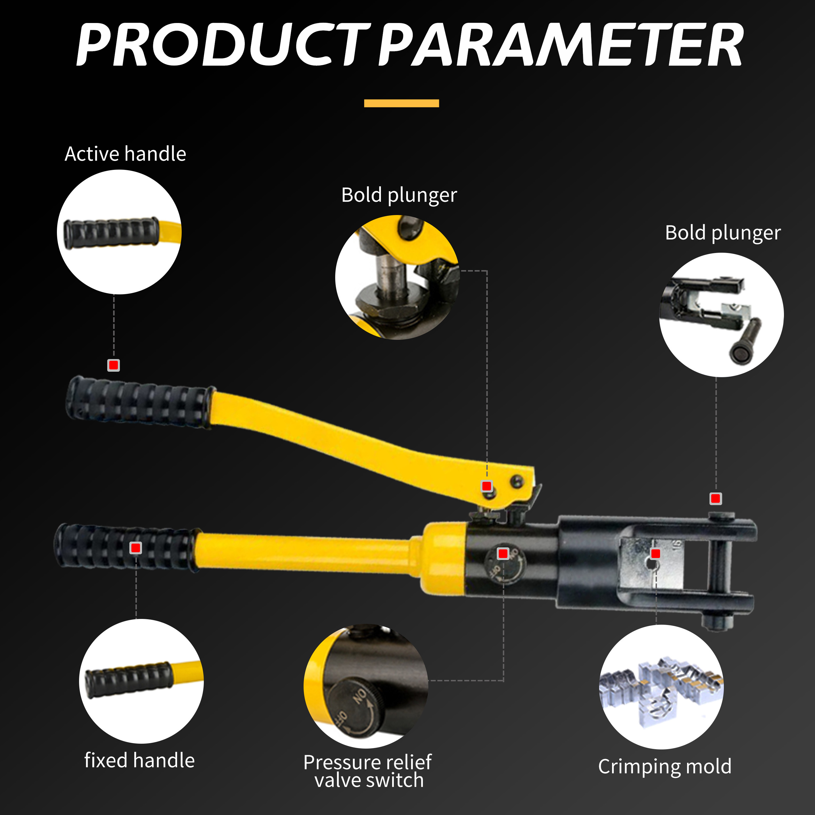 Handheld Pressure Pliers Prensa Terminal Cable Hydraulic Wire Crimping Tool For 16-300 Mm