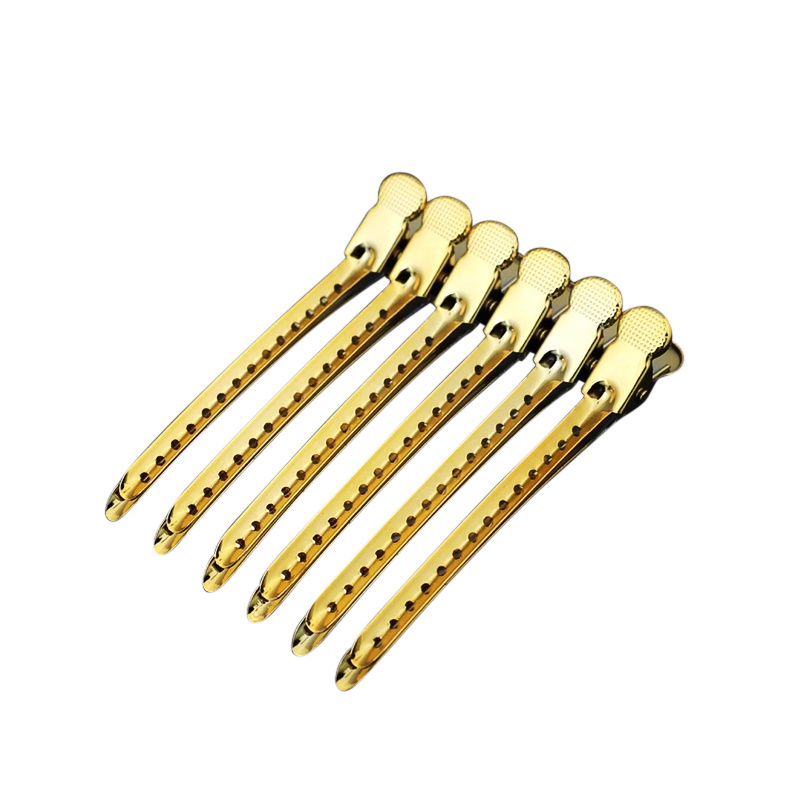 Wholesale 12Pcs Dividing Duck Bill Clips, Clamp Hair Styling Clips Hairpin Metal Hairdressing Sectioning For Salon Styling Tools barber products