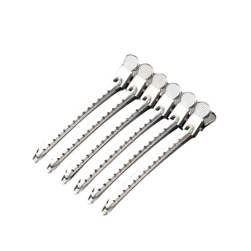 Wholesale 12Pcs Dividing Duck Bill Clips, Clamp Hair Styling Clips Hairpin Metal Hairdressing Sectioning For Salon Styling Tools barber products