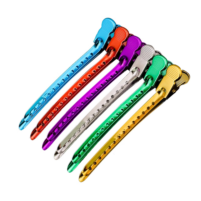 Wholesale 12Pcs Dividing Duck Bill Clips, Clamp Hair Styling Clips Hairpin Metal Hairdressing Sectioning For Salon Styling Tools barber products