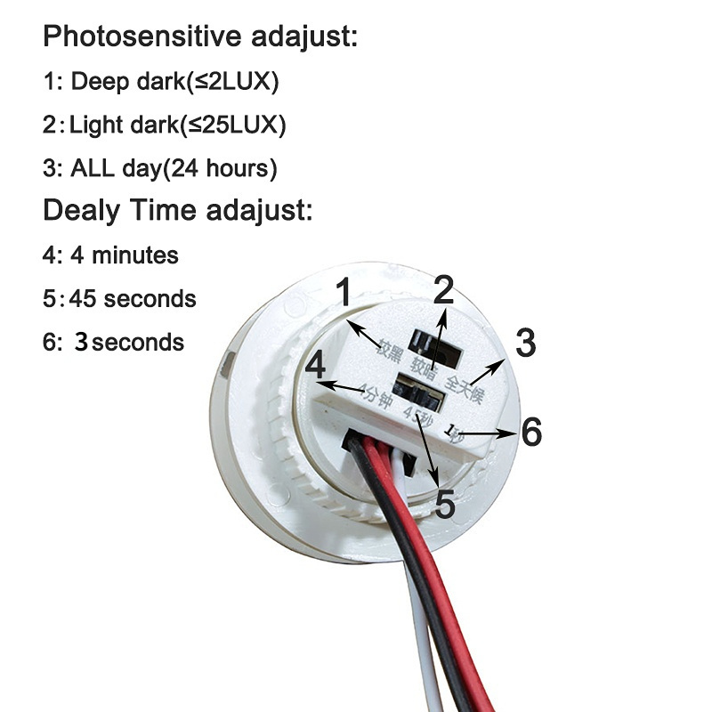 5-24V Photosensitive adjust LED Home Lights Motion Sensor Switch touch sensor switch PIR Adjust Sensor