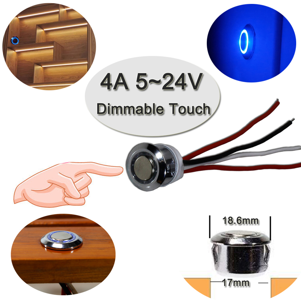 touch switch 12V 24V Cabinet Led Light Touch Dimmer Light Control Switch mini wireless touch sensor switch