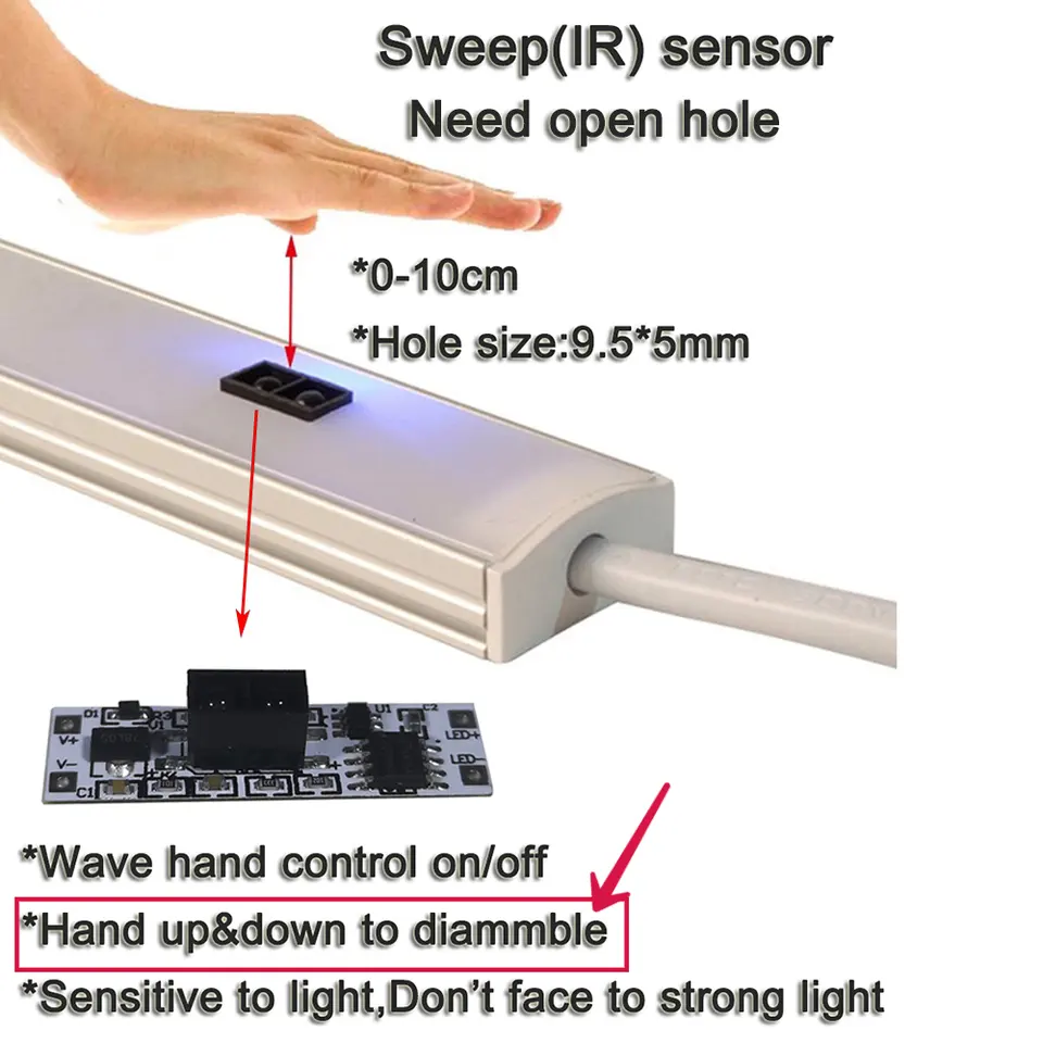 Smart Home motion sensor step light 3.7-24V Infrared sensing LED Profile strip light ir motion sensor circuit board