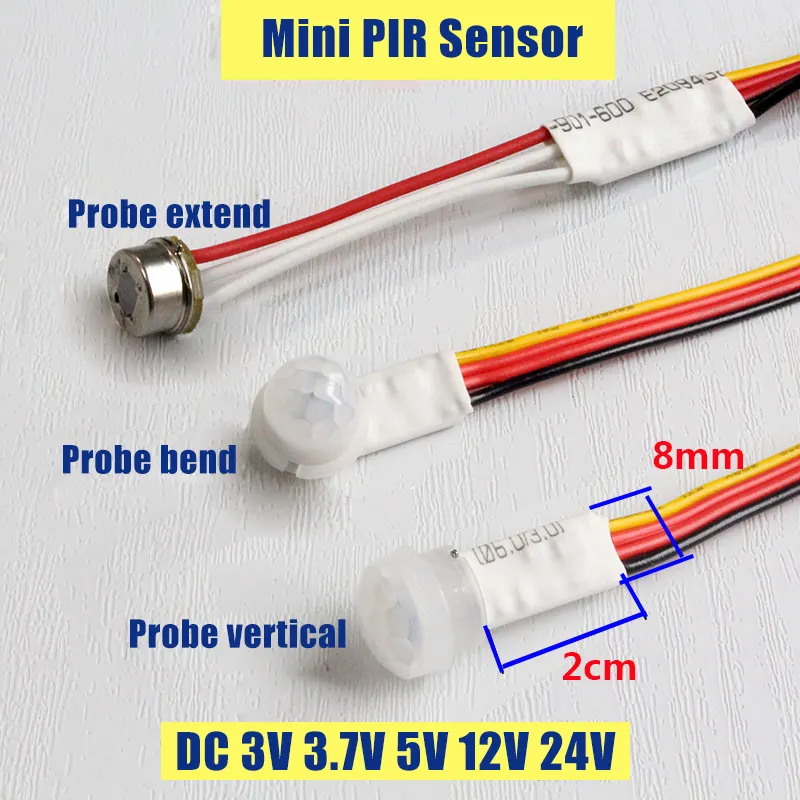 PIR Led Light Alarm on and Off Switch Sensor Motion Position Sensor Switch  DC 3v 3.7v 5v 12v 34v Mini PIR Sensor